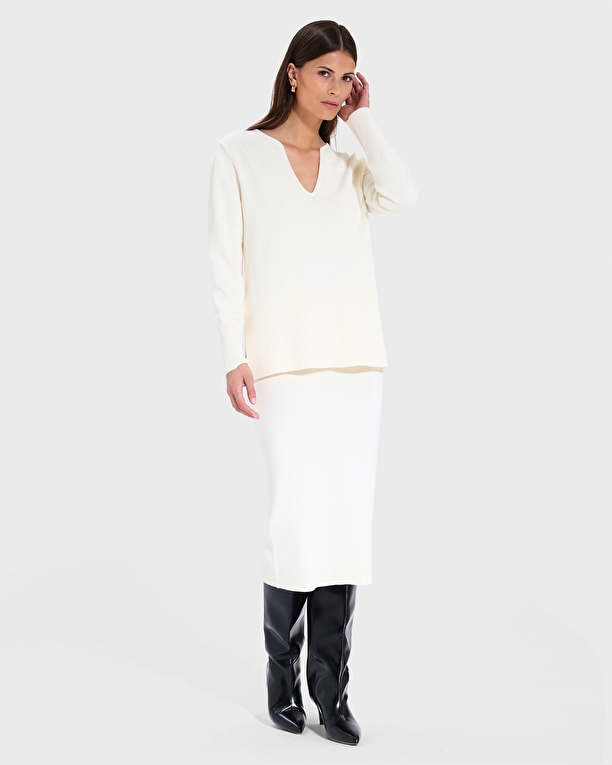 Nalani Sweater Ecru Loose Sweater ZAPA