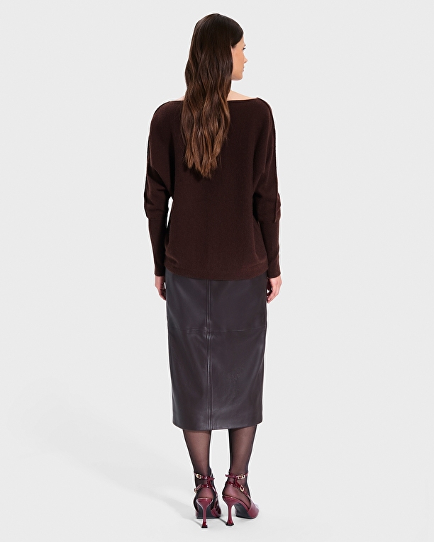 Penseeboat Sweater Chocolate Boat Neck Sweater ZAPA