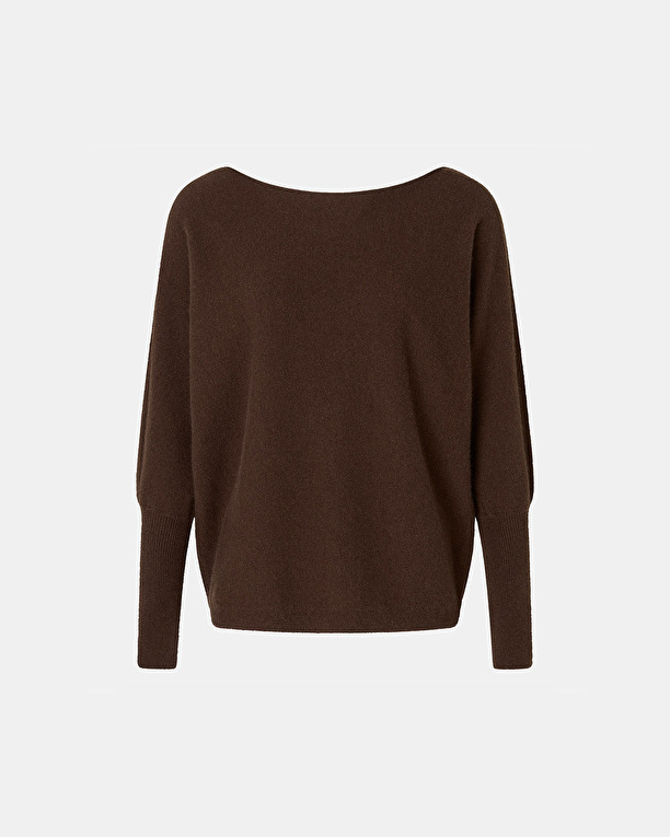 Penseeboat Sweater Chocolate Boat Neck Sweater ZAPA