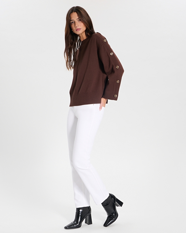Nili sweater Chocolate boat neck sweater ZAPA