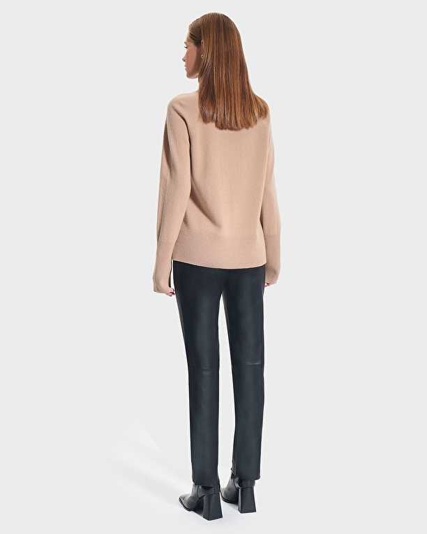 Noam sweater Camel round-neck sweater ZAPA