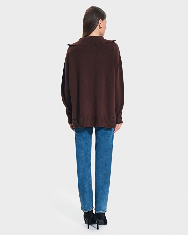 Nabu sweater Mid-length chocolate sweater ZAPA