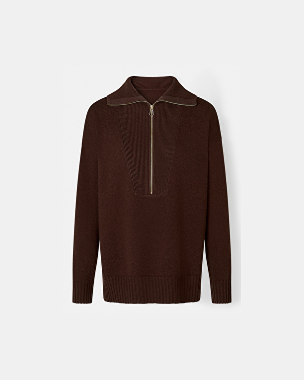 Nabu sweater Mid-length chocolate sweater ZAPA