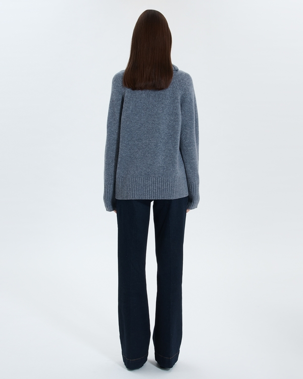Nuala sweater Gray wool hooded sweater ZAPA