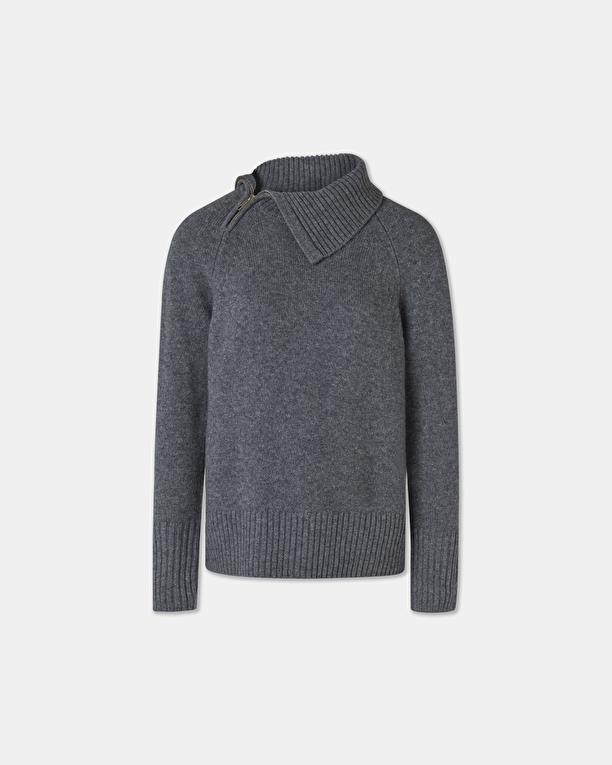 Nuala sweater Gray wool hooded sweater ZAPA