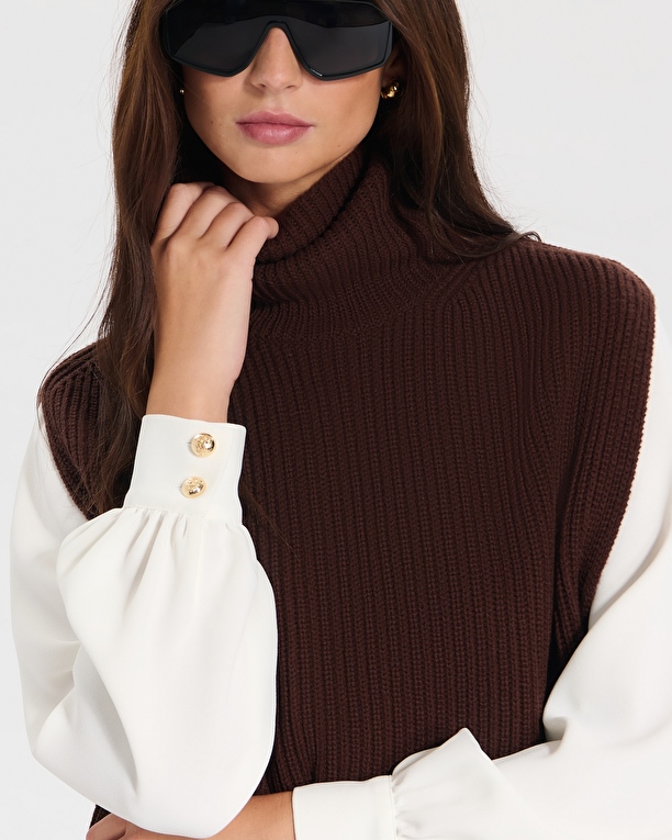 Nina sweater Chocolate sleeveless sweater ZAPA