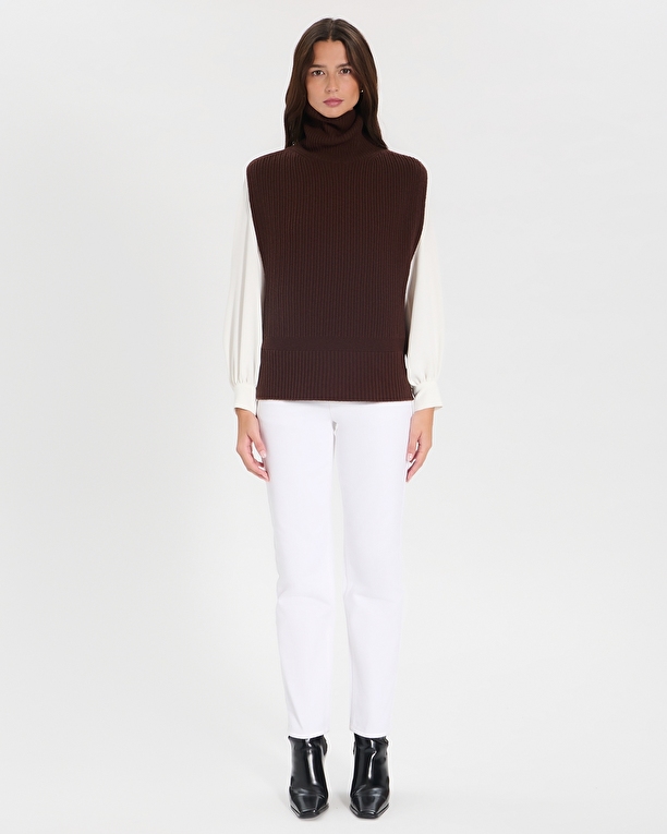 Nina sweater Chocolate sleeveless sweater ZAPA