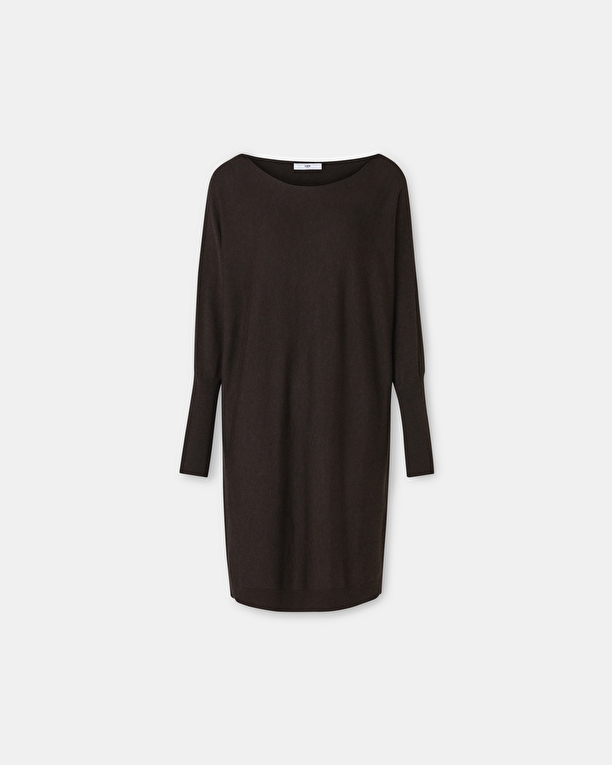 Rendy knit dress Chocolate knit mid-length dress ZAPA