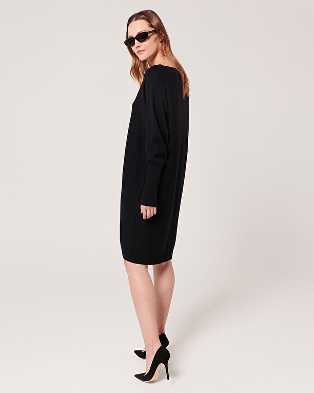 Robe Maille Rendy Robe mi-longue en maille noire ZAPA