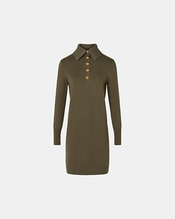 Ruriel Dress Khaki Knit Dress ZAPA