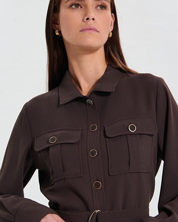 Rever dress Short chocolate dress ZAPA