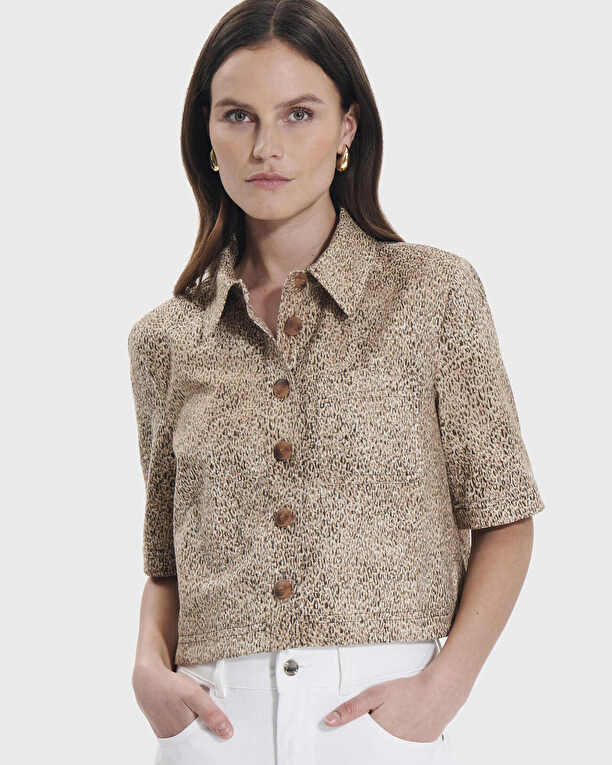 Celina shirt Short leopard print shirt ZAPA