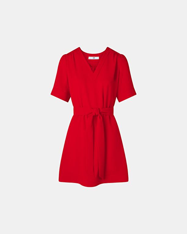 Retie dress Red fitted straight dress ZAPA