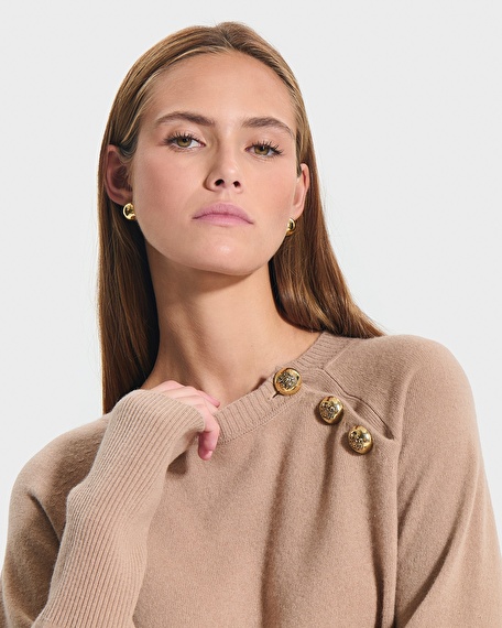 Noam sweater camel round-neck sweater zapa