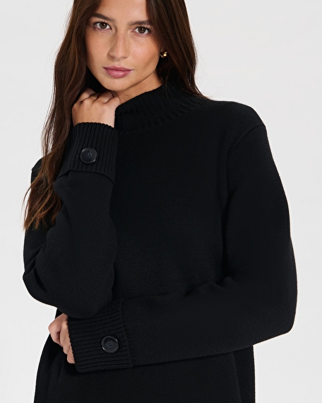 Robe ritan robe courte en maille noire zapa