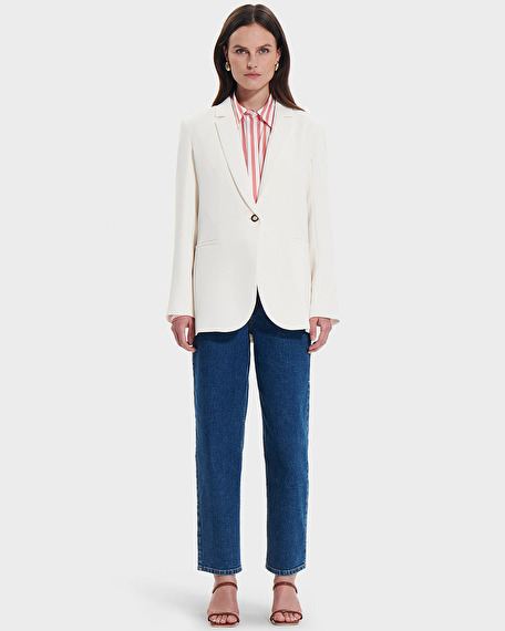 Victorina jacket ecru crepe suit jacket zapa