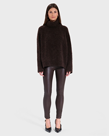 Piya Pants Chocolate Skinny Leather Pants ZAPA