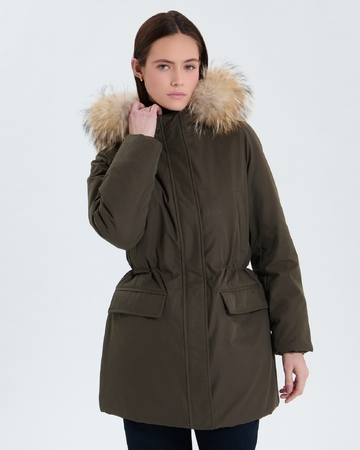 Parson Parka Khaki mid-length parka ZAPA