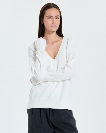 Pucci sweater Ecru V-neck sweater ZAPA