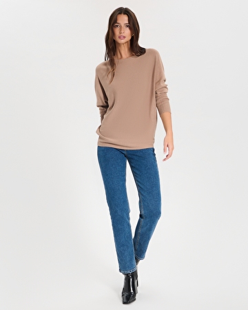Penseeboat sweater Camel boat-neck sweater ZAPA