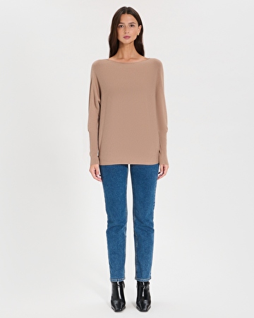Penseeboat sweater Camel boat-neck sweater ZAPA