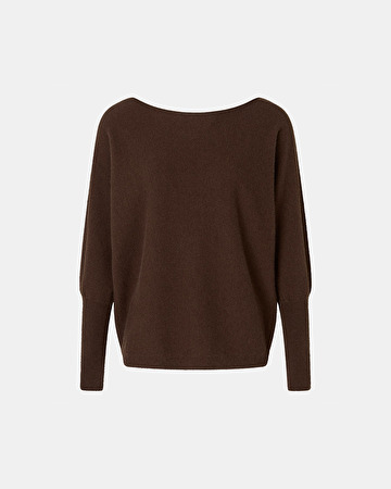 Penseeboat Sweater Chocolate Boat Neck Sweater ZAPA