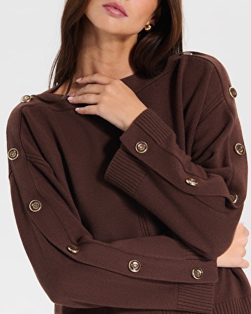 Nili sweater Chocolate boat neck sweater ZAPA