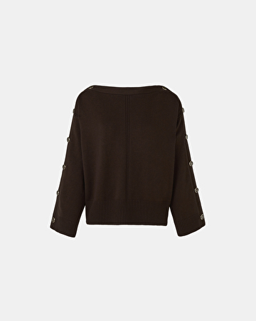 Nili sweater Chocolate boat neck sweater ZAPA