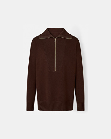 Nabu sweater Mid-length chocolate sweater ZAPA
