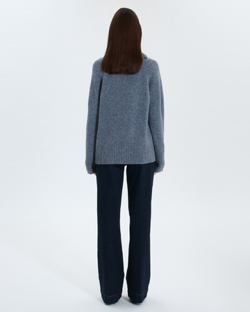 Nuala sweater Gray wool hooded sweater ZAPA