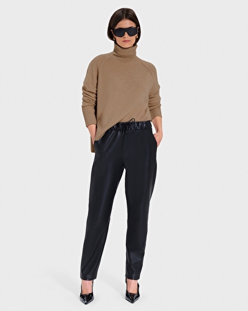 Nefeli Sweater Camel Loose Turtleneck Sweater ZAPA