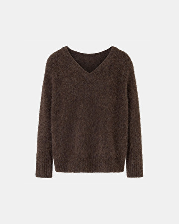Nuvola sweater Chocolate V-neck sweater ZAPA
