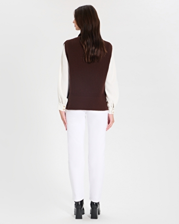 Nina sweater Chocolate sleeveless sweater ZAPA