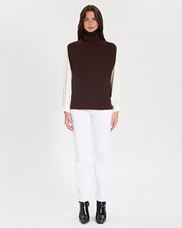 Nina sweater Chocolate sleeveless sweater ZAPA
