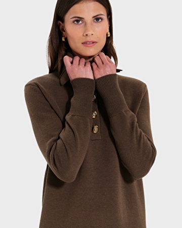 Ruriel Dress Khaki Knit Dress ZAPA