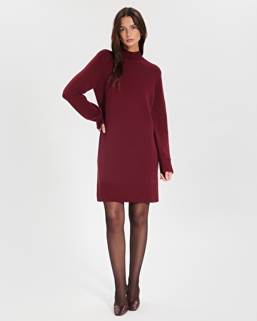 Ritan dress Short burgundy knit dress ZAPA