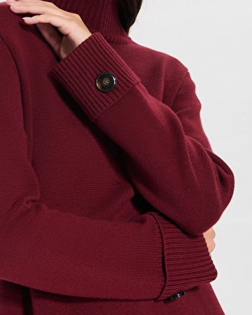 Ritan dress Short burgundy knit dress ZAPA