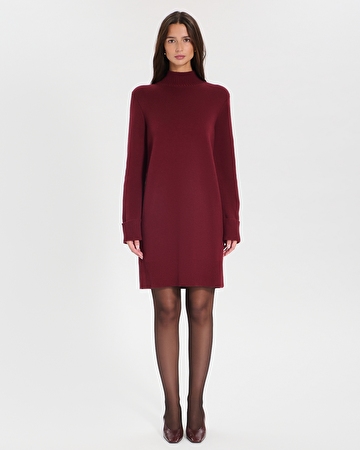 Ritan dress Short burgundy knit dress ZAPA