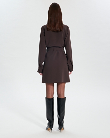 Rever dress Short chocolate dress ZAPA