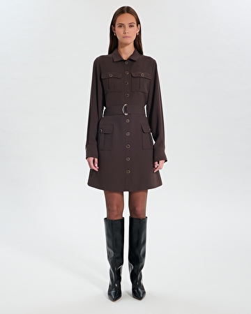 Rever dress Short chocolate dress ZAPA