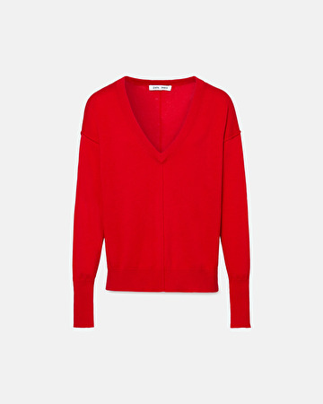 Pucci sweater Red V-neck sweater ZAPA