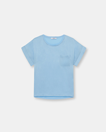 Theo top Blue satin top ZAPA