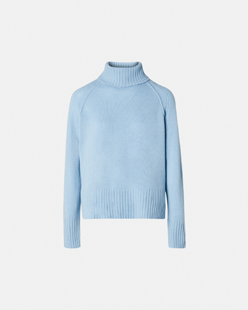 Nefeli sweater Sky Blue Cashmere Turtleneck Sweater ZAPA
