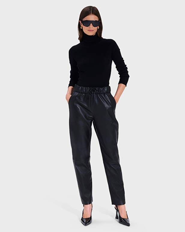 Phuket Pants Black Fluid Leather Pants ZAPA