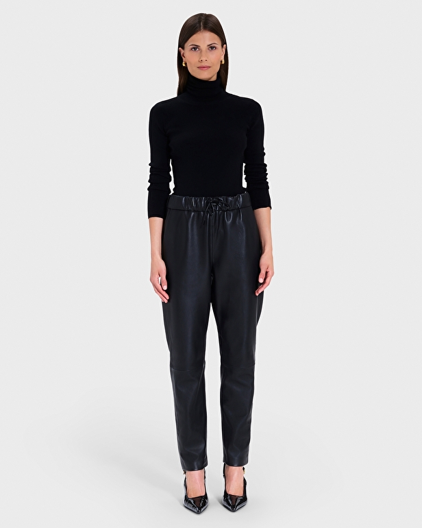Phuket Pants Black Fluid Leather Pants ZAPA