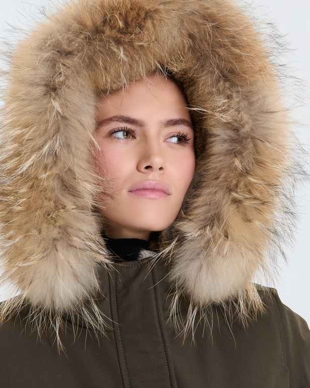 Parson Parka Khaki mid-length parka ZAPA