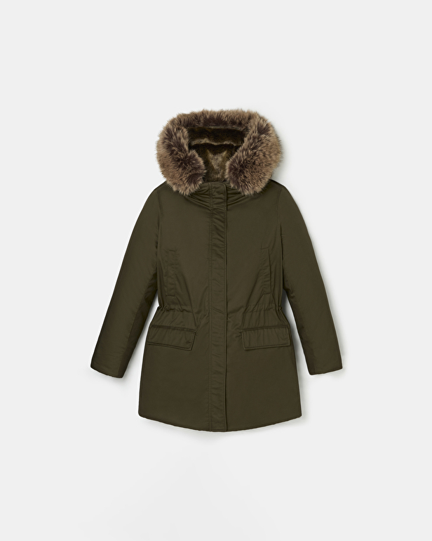 Parka Parsonf Khaki mid-length parka - Faux fur ZAPA
