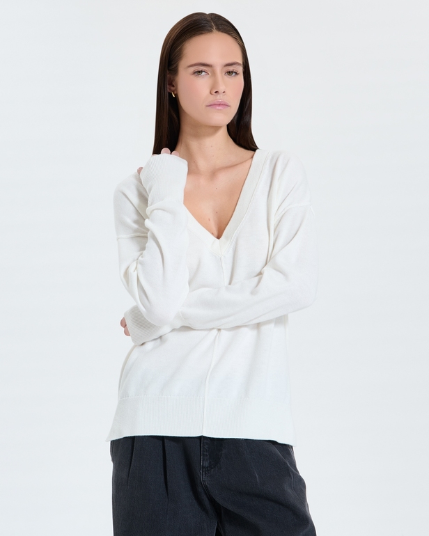 Pucci sweater Ecru V-neck sweater ZAPA