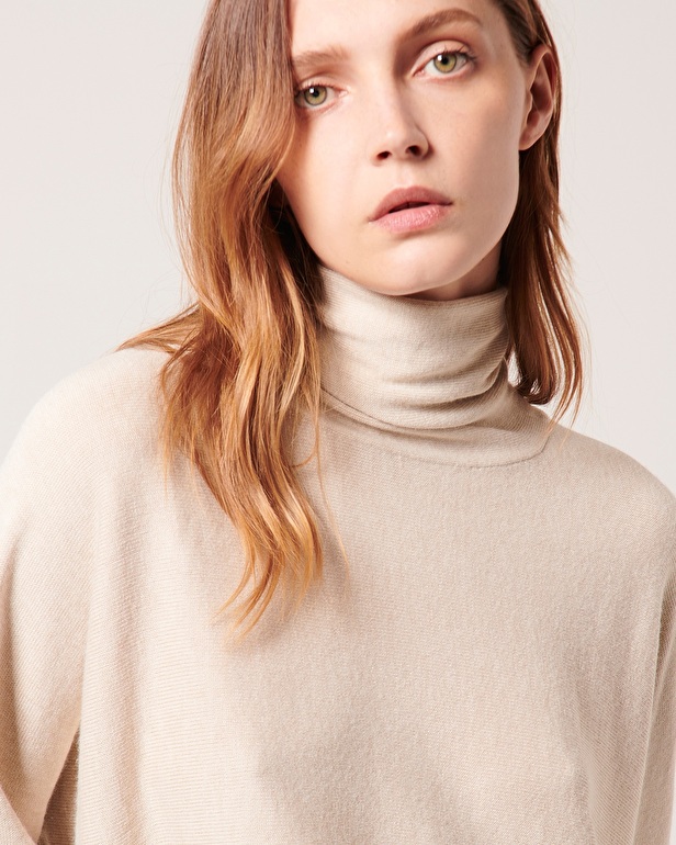 Pruna sweater Beige turtleneck sweater ZAPA
