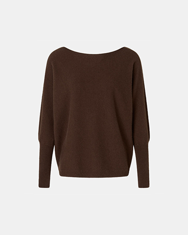 Penseeboat Sweater Chocolate Boat Neck Sweater ZAPA
